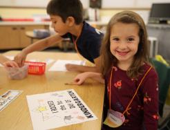 Mary Frank kindergartner on the 1st Day of Kindergarten