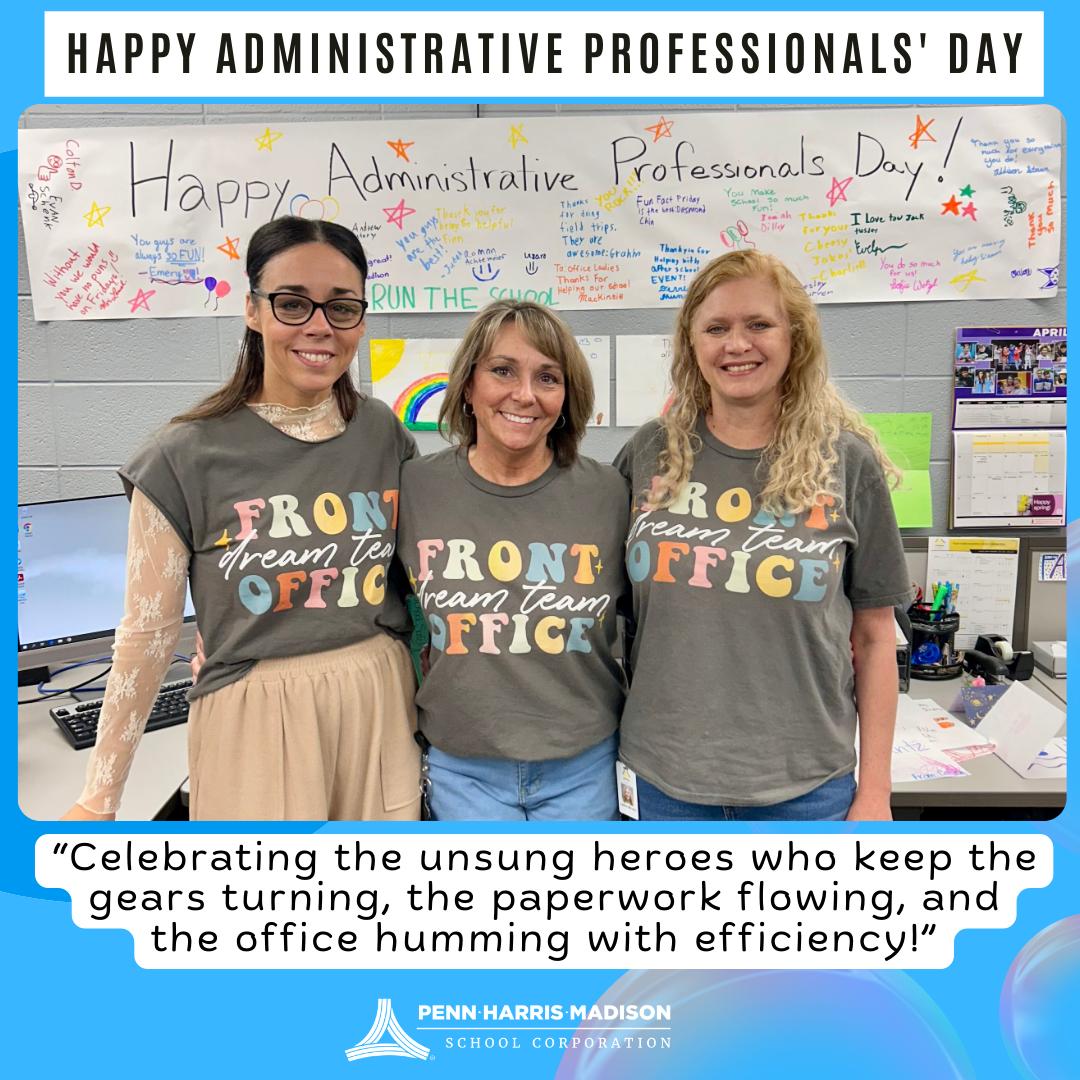 Today is Administrative Professionalsโ Day! ๐๐๐
Weโre grateful for the hardworking individuals who help keep our Schools and the Educational Service Center running smoothly each and every day. Thank you for your dedication and support across the P-H-M community! #PHMExcellence