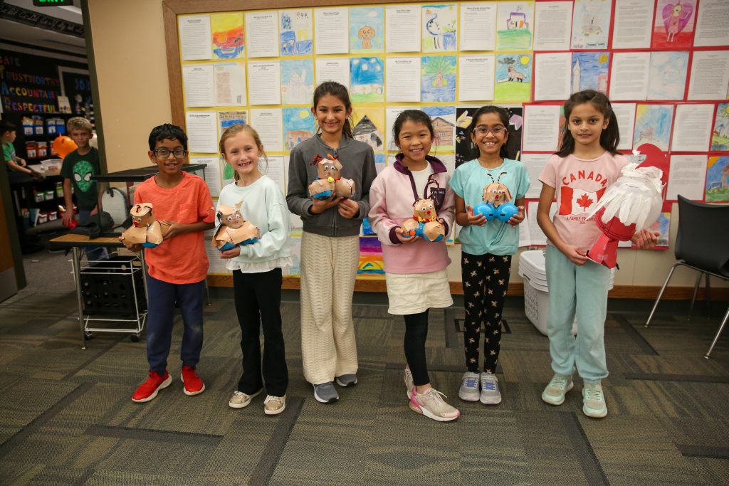 students with floats